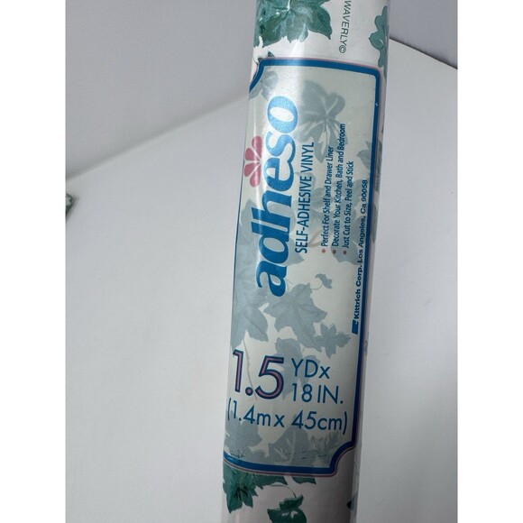 Vintage Adheso Self Adhesive Vinyl Shelf Liner Drawer Paper Ivy Leaves Set of 2 - Picture 3 of 7